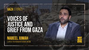 oices of justice and grief from Gaza, showing testimonies demanding dignity and global accountability.