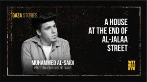 The Abu Nada family home in Sheikh Radwan, Gaza City, destroyed by missile strikes.