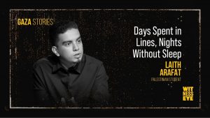 Laith Arafat, a Palestinian medical student, recalls long days in aid lines and sleepless nights under bombardment.