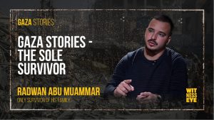 Radwan Abu Maamar, the only survivor of his family after Israeli bombing in Gaza.
