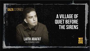 Laith Arafat remembers his village Absan al Jadida once filled with family courtyards and quiet afternoons before the war sirens shattered the silence