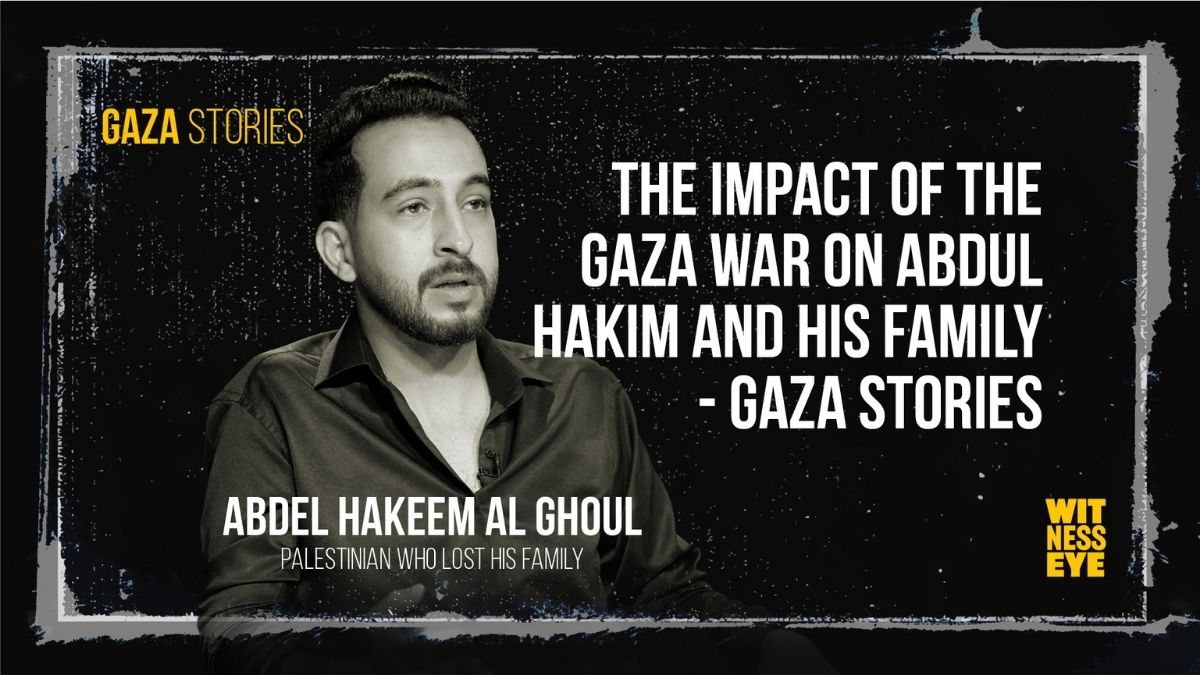 Photo of destroyed homes in Gaza under heavy bombing, symbolizing Abdul Hakim’s family tragedy.