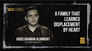 Abdul Rahman’s family has experienced generations of displacement, with roots tracing back to Al-Majdal (Ashkelon) in 1950.